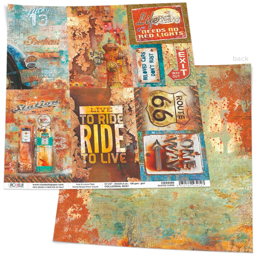 Rusted Cards Paper Sheet 12"x12"