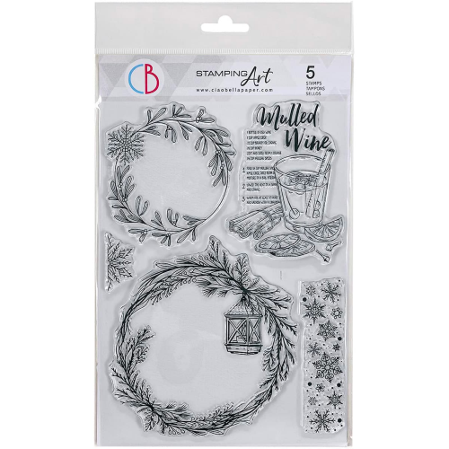 Clear Stamp Set 6"x8" Wreaths & Mulled Wine