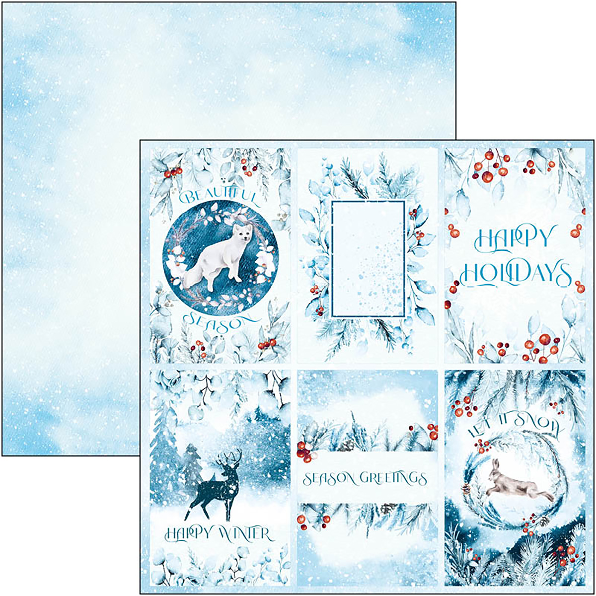 Ciao Bella Winter Journey 12x 12 Scrapbooking Paper Christmas