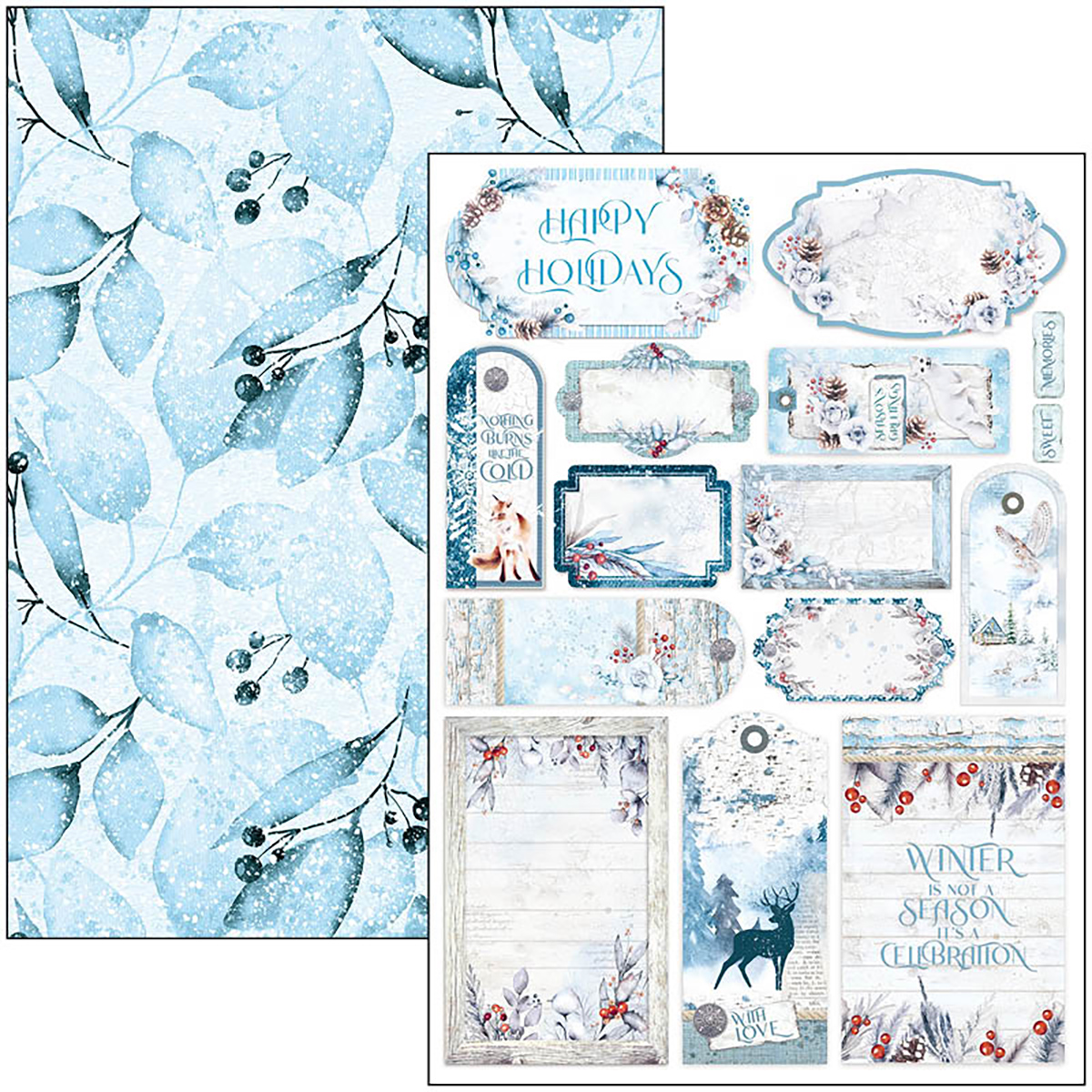Ciao Bella Winter Journey 12x 12 Scrapbooking Paper Christmas Scrapbook  Paper