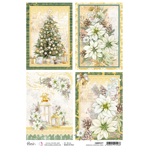 Rice Paper A4 Sparkling Christmas cards
