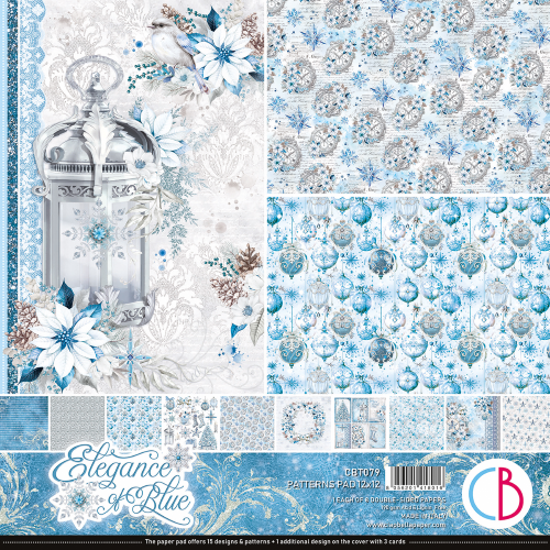 Elegance of Blue  Patterns Pad 12"x12" 8/Pkg