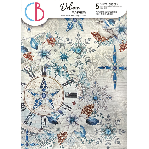 Deluxe Elegance of Blue Paper Silver A4 5/Pkg