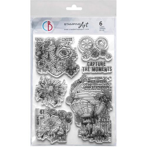 Clear Stamp Set 6"x8" Gears of Imagination