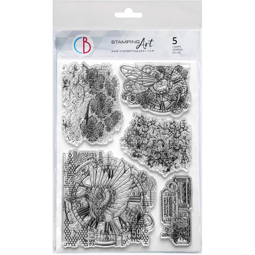 Clear Stamp Set 6"x8" Mechanical Marvels