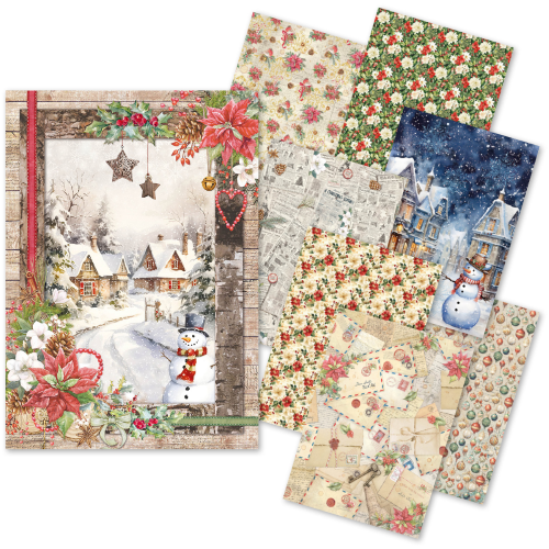 Rice Paper A5 MIXED 8/Pkg Christmas Vibes